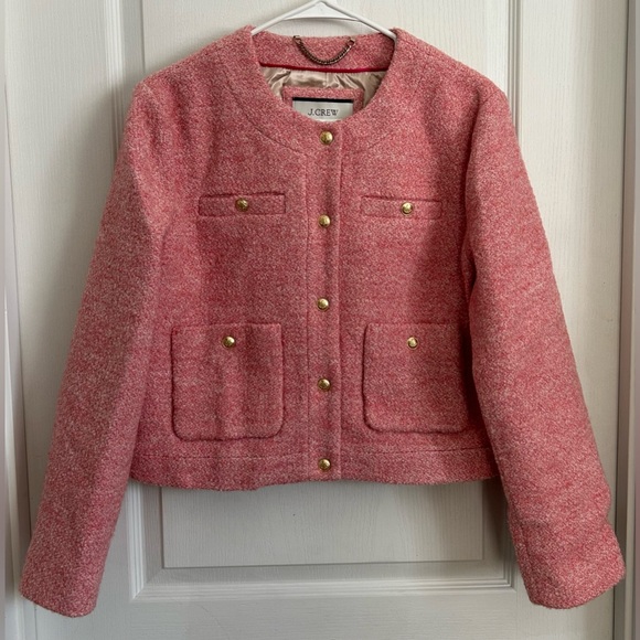 J. Crew Jackets & Blazers - J Crew Collection Bubble Pink Tweed Blazer French Style Sz 8 Old Money Luxury